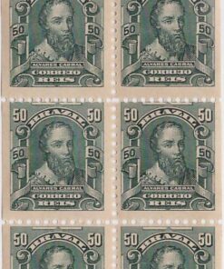 138H Alegoria Republicana - Folha com 6 selos e legenda - 50 Reis (16/04/1908) -0