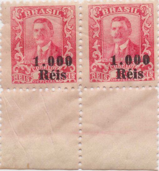 340 Wenceslau Braz com sobrestampa novos valores - 1000/100 Reis (PAR) - (22/02/1918) -0