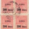 347 Vovó - Mercúrio e Globo -Valor reduzido (Quadra) Filigrana I 200/300 Reis - (20/07/1931) -0