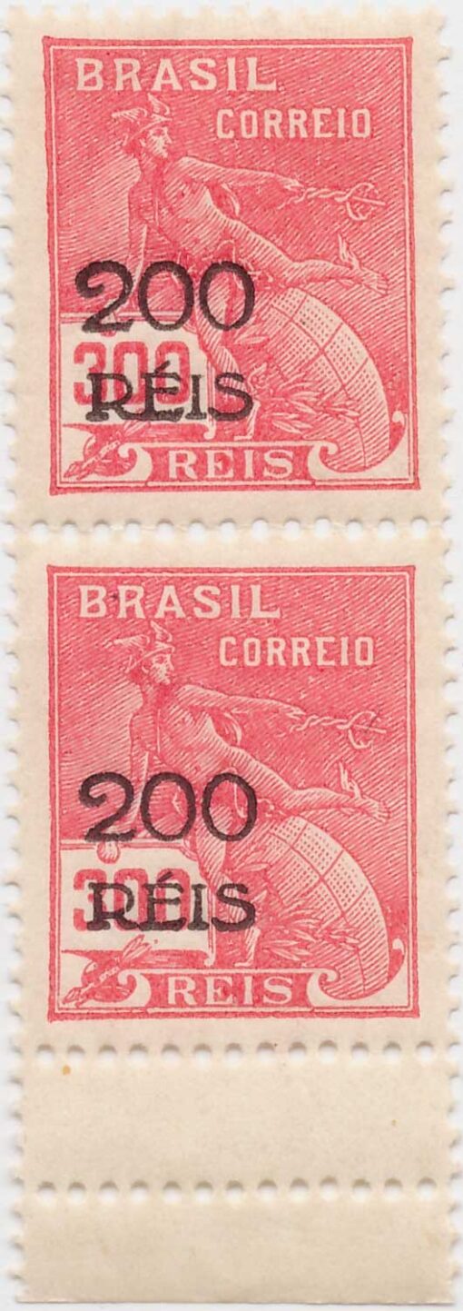 351 Vovó - Mercúrio e Globo -Valor reduzido (Par) Filigrana I 200/300 Reis - (20/07/1933) -0