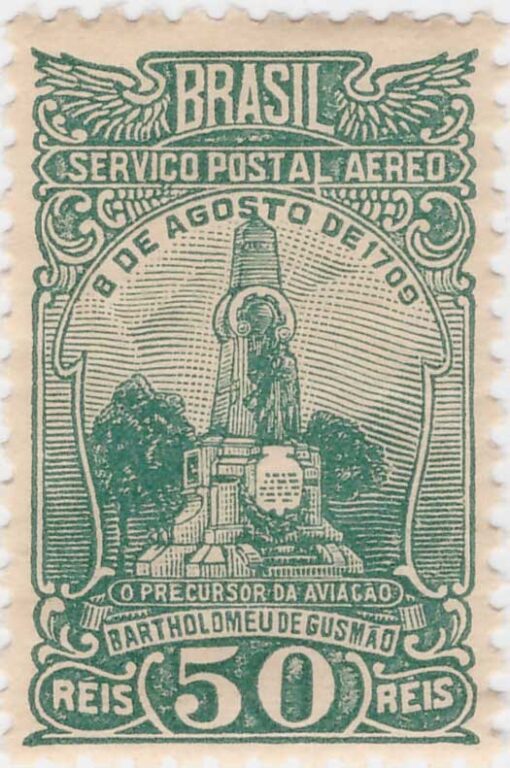 A-17 Série Aeronáutica Monumento ao Padre Gusmão - 50 Reis (28/101929) -0