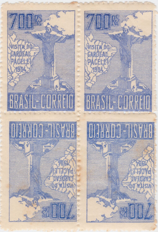 C81tb - QUADRA VISITA CARDEAL PACELLI (PIO XII) - 700 Réis - 20/10/1934-0