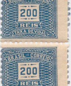T-45 Taxa Devida (Tira com 4 selos) 200 Reis - (15/04/1919) -0