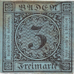 Baden 8 - Numeral em Círculo Usado - 3 Kr - Dezembro/1858-0
