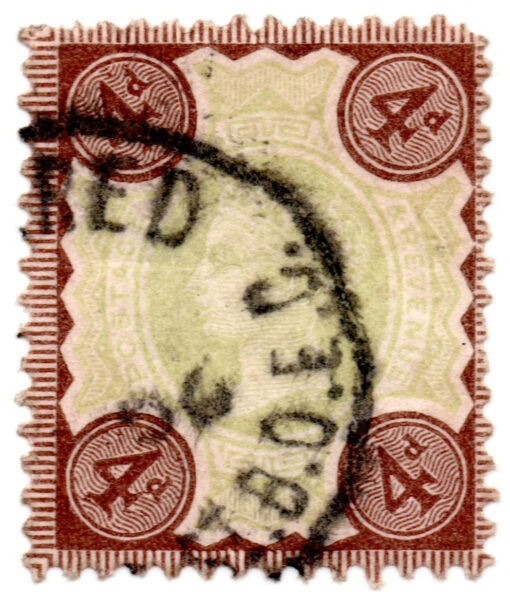 ST/G 205 - 76 - Queen Victoria - 4d - (1887-1900) - green and brown-0