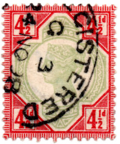ST/G 206 - 77 - Queen Victoria - 4 1/2d - (1887-1900) - green and red-0