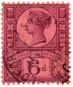 ST/G 208 - 79 - Queen Victoria - 6d - (1887-1900) - purple on red-0
