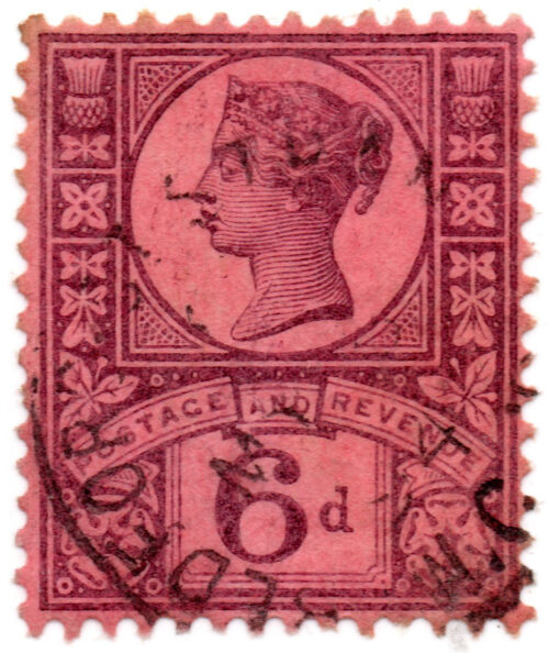 ST/G 208 - 79 - Queen Victoria - 6d - (1887-1900) - purple on red-0