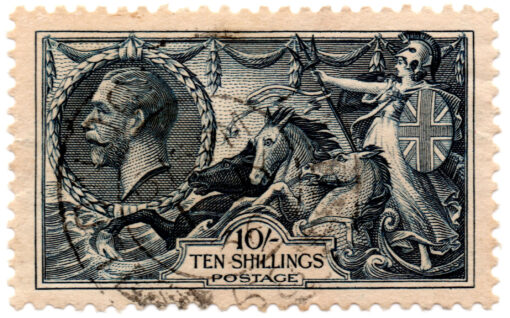 ST/G 417 - 109 - King George V - 10s - (1913-1918) - cavalos marinhos - blue-0