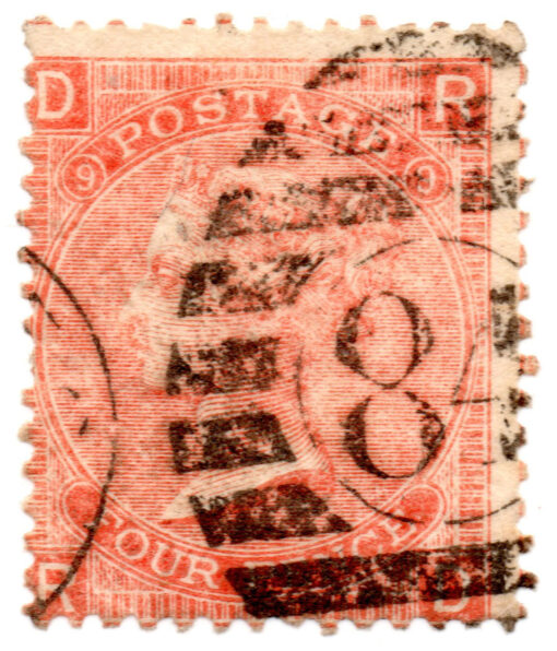 ST/G 94 - 27 - Queen Victoria - 4d - (1865-67) - vermilion Pl.-0