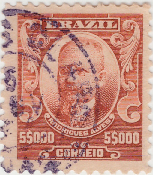 152 - 5000 Reis - Rodrigues Alves - USADO - (10/11/1906 - 1917)-625
