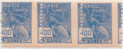 323 - Vovó - 400 Reis - Filigrana "O" - Deslocamento do picote - TERNO (1936/37)-0