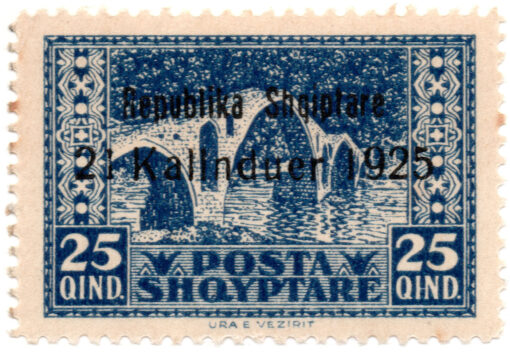 Albânia - STW-138 Proclamation of the Republic - 1925 - 25Q - azul-0