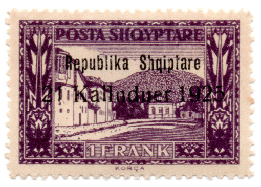 Albânia - STW-140 Proclamation of the Republic - 1925 - 1Fr - violeta-0