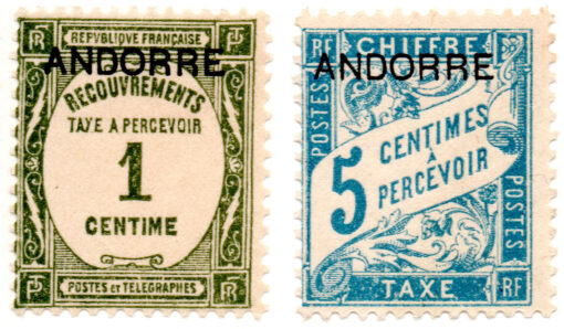 Andorra Francesa - (taxa) - 1931 - Y-16 - verde e Y-17 - azul-0