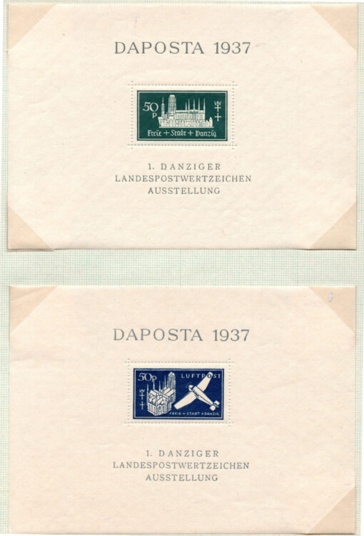 Alemanha - Danzing 1937 - STW-266-267 - Philatelic Exhibition - Daposta 1937 (2 blocos) -0