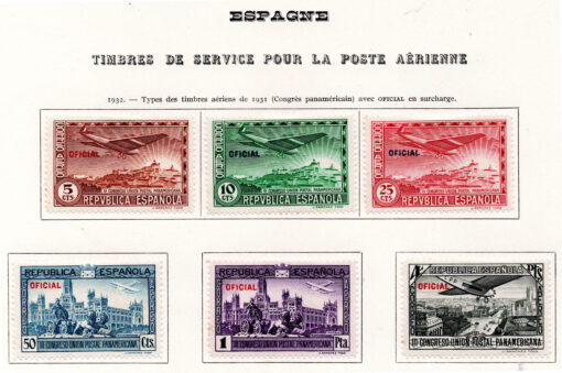 Espanha - 1931 - STW-30-35 - Airmail - The 3rd pan american postal congress (selos oficiais)-0