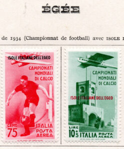 Itália / Egee - 1934 - STW-116-119 - Airmail - football world cup - Italian Stamps of 1934 in different colors overprinted "Isole italiane dell'Egeo"-0