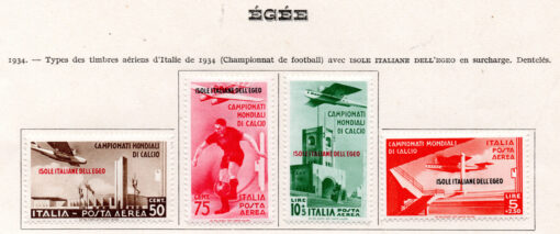 Itália / Egee - 1934 - STW-116-119 - Airmail - football world cup - Italian Stamps of 1934 in different colors overprinted "Isole italiane dell'Egeo"-0