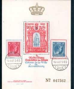Luxemburgo - 1945 -Caritas 1945 - A notre dame consolatrice des affligés (1 bloco + 2 selos)-0
