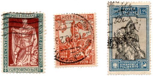 Itália - 1928 - STW-261/262/264 - 1928 The 400th Anniversary of the Birth of Emmanuel Philibert (Conjunto 3 selos - Série incompleta)-0