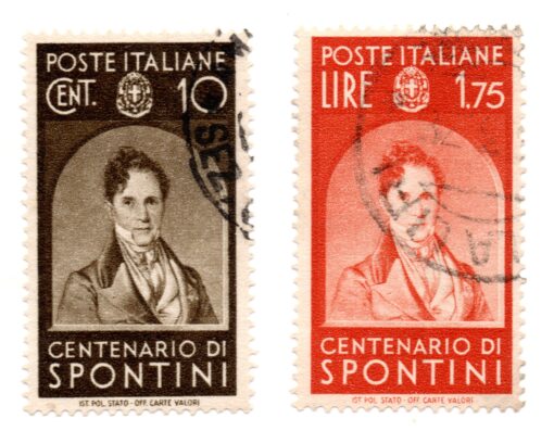 Itália - 1937 - STW-556 / 563 - 1937 Famous Artists - Spontini (conjunto 2 selos - série incompleta)-0