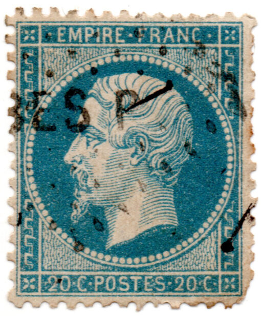 França - 1862 - Y-22 - 1862 -1871 Emperor Napoléon III - Perforated -0