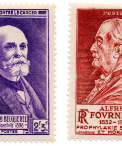 França - 1946 - Y-748 e Y749 - Charity Stamp - Alfred Fovrnier / Henri Becquerel (conjunto 2 selos)-0