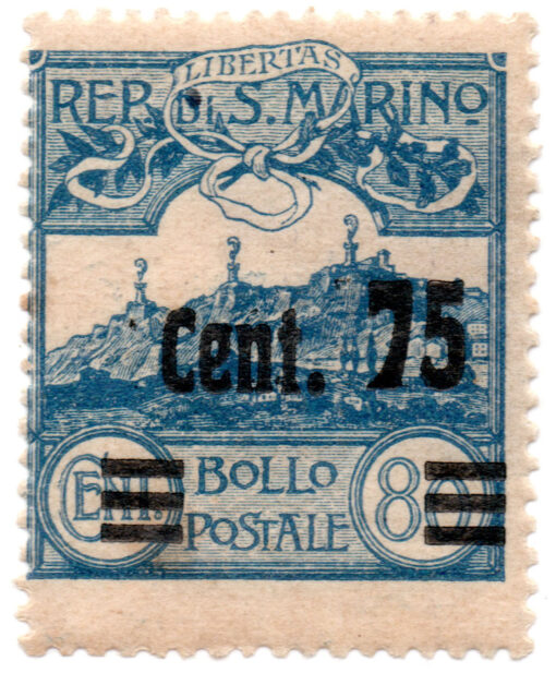 San Marino (Itália) - 1926 - STW-121 - 1926 Mount Titan (Monte Titano) - No. 77 & 78 Surcharged -0