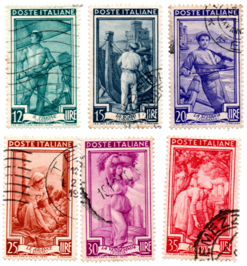 Itália - 1950 - STW-787 a 792 - 1950 Italy at Work (conjunto 6 selos - série completa)-0
