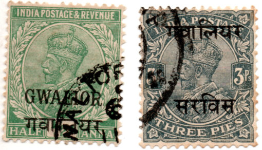 Índia - Gwalior - 1912 - STW-51 e STW-52 (Conjunto 2 selos)-0