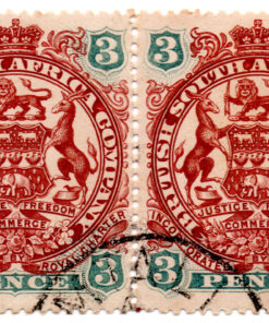 África do Sul - 1896 - STW-27 - 1896 Coat of Arms - End of Scroll goes behind Rear Legs of Supporting Animals, Lion Lightly Shaded -0