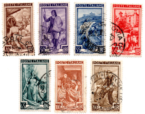 Itália - 1950 - STW-793 a 799 - 1950 Italy at Work (conjunto 7 selos - série completa)-0