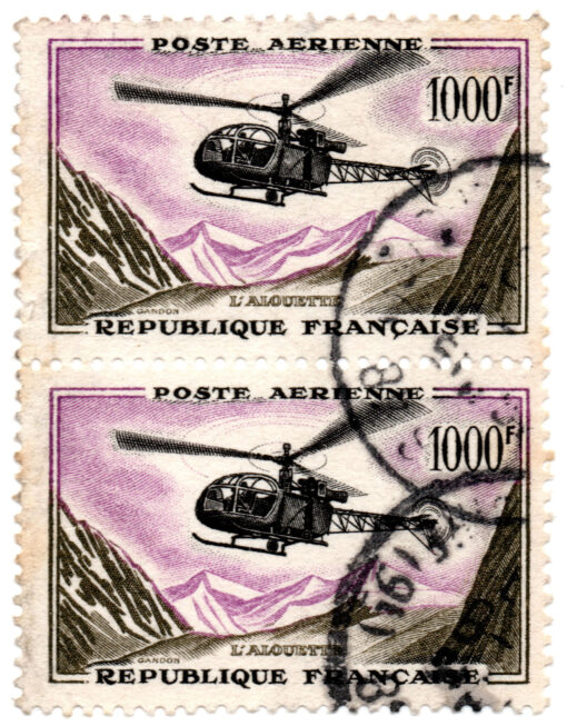 França - 1857/59 - Y-37 - aéreo - helicóptero (1 dupla)-0