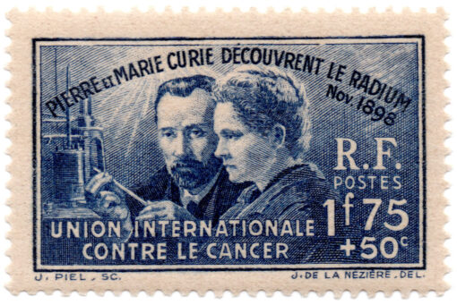 França - 1938 - Y-402 - 1938 Charity Stamp - The 40th Anniversary of the Discovery of Radium - Pierre Curie and Marie Curie -0