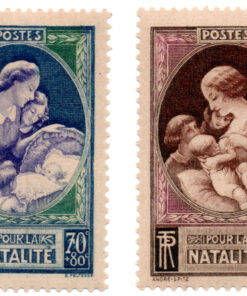 França - 1939 - Y-440 e Y-441 - 1939 Charity Stamp - Pour la Natalité (Conjunto 2 selos) -0