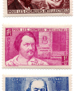 França - 1940 - Y-462 a Y-464 - 1940 Charity Stamp - Chomeurs Intellectuels (3 selos - série completa)-0