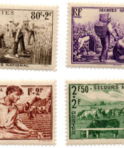 França - 1940 - Y-466 a Y-469 - 1940 Charity Stamp - Secours National (Conjunto 4 selos) -0