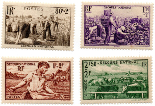 França - 1940 - Y-466 a Y-469 - 1940 Charity Stamp - Secours National (Conjunto 4 selos) -0