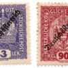 Áustria - 1918 - STW- 250 e STW- 263 - 1918 -1919 Stamps of 1916-1917 Overprinted "Deutschösterreich" - (Conjunto 2 selos)-0