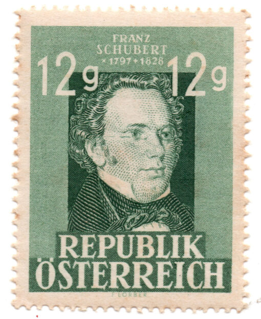Áustria - 1947 - STW- 825 - 1947 Franz Schubert -0