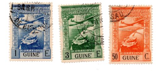 Guiné Portuguesa - 1938 - STW-246/247/249 - 1938 Airmail - Inscription "IMPERIO COLONIAL PORTUGUES" - Conjunto 3 selos (série incompleta)-0