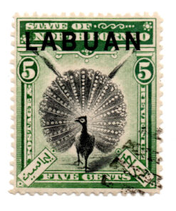 Labuan (Malásia) - 1897 - STW-73 - 1897 Not Issued North Borneo Stamps Overprinted "LABUAN" - Great Argus Pheasant-0