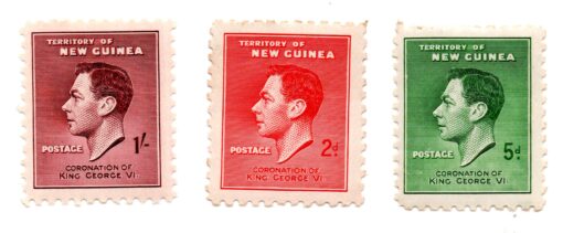 Nova Guiné - 1937 - STW-90-92-93 - 1937 Coronation of King George VI - Conjunto 3 selos - Série incompleta-0