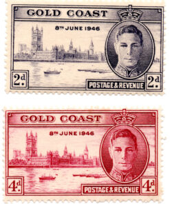 Gana (Costa do Ouro) - 1946 - STW-122 e STW-123 -1946 King George VI & London Parliament (conjunto 2 selos)-0