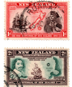 Nova Zelândia - 1940 - STW-269 e STW-271 - 1940 The 100th Anniversary of Proclamation of British Sovereignty over New Zealand - (Conjunto 2 selos) - série incompleta-0