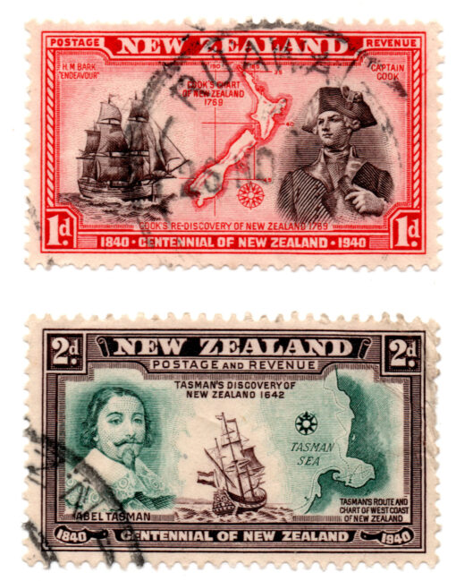 Nova Zelândia - 1940 - STW-269 e STW-271 - 1940 The 100th Anniversary of Proclamation of British Sovereignty over New Zealand - (Conjunto 2 selos) - série incompleta-0