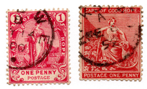 Cabo da Boa Esperança - 1871 - Y- 14 e y- 42 - 1871 -1872 "Hope" - No Outer Frame Line - Conjunto 2 selos -0