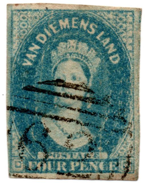 Tasmânia - 1855 - STW- 5 - 1855 Queen Victoria - Watermarked-0