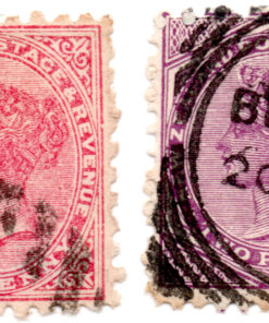 Nova Zelândia - 1882 - STW-56a e 57 - 1882 -1885 Queen Victoria - Inscription "NEW ZEALAND - POSTAGE & REVENUE" - Conjunto 2 selos-0